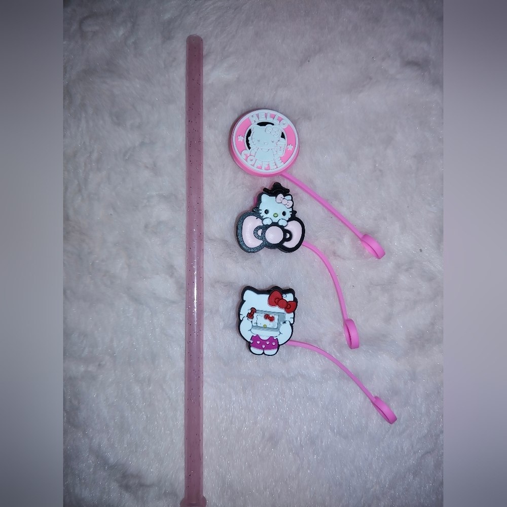 Hello Kitty straw caps